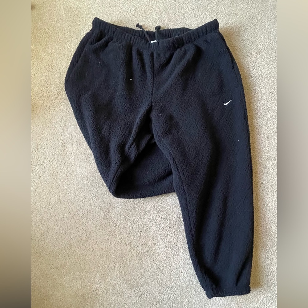 Nike black teddy bear jogger